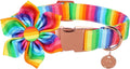 DOGWONG Cotton Pride Dog Collar, Rainbow LGBTQ Dog Collar Puppy Pet Collar for Small Medium Large Dog