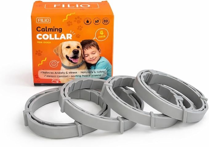 Calming Collar for Dogs, Dog Calming Collar, Pheromones for Dogs, Separation Anxiety Relief for Dogs, Anti Anxiety for Dogs, Pet Anxiety Relief, Dog Calming Pheromones (Gray)