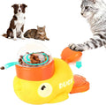 2 in 1 Dog Interactive Treat Dispenser Toy - Durable Food Puzzle Slow Feeder, Duck Shape Enrichment Toys with Button, Mentally Stimulating Toys for Dogs/Cats/Pets