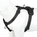 Plutus Pet Adjustable No Pull Dog Harness with Leather Accents, Heavy Duty Reflective Nylon Vest for Training, Hiking, Easy Walk Harness for Small, Medium, Large Dogs (Black, S)