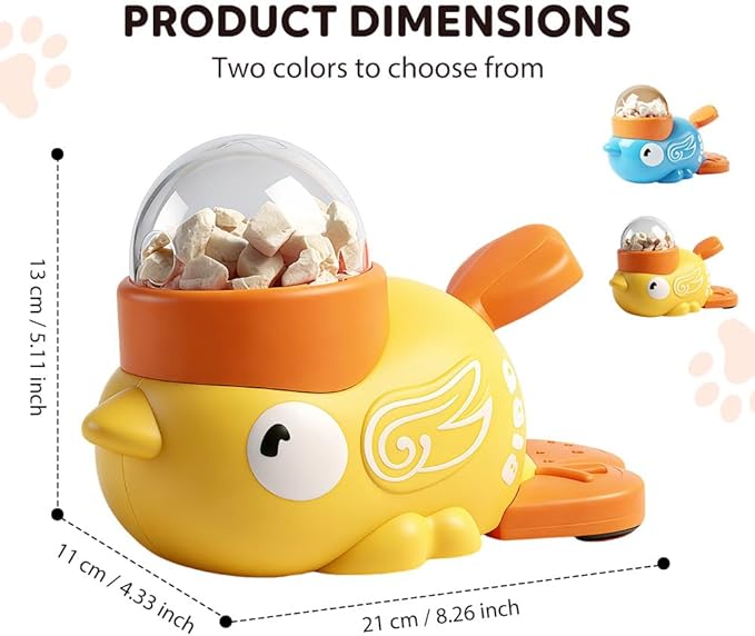 Duck Treat Dispenser for Dogs to Train Problem-Solving Skills, Duck Pet Feeder for Cats Dogs, 2-in-1 Interactive Dog Puzzle Toy & Slow Feeder for Small & Medium Dogs (Black)