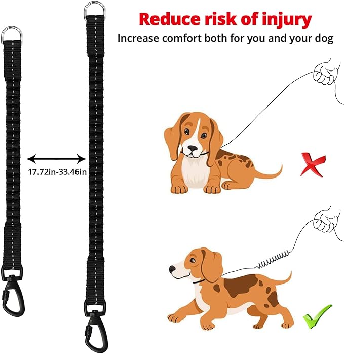 Long Dog Leash 30 FT: Heavy Duty Rope Leashes for Dogs Training with Swivel Lockable Hook Reflective Threads Bungee and Padded Handle - Dog Lead for Large Small Medium Dogs Outside Walking Hiking Red