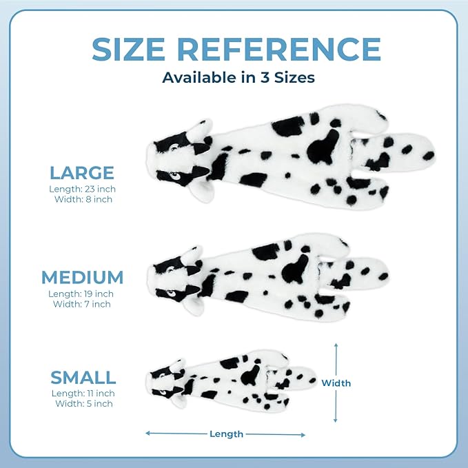 Best Pet Supplies Squeaky Dog Toys with Soft Durable Fabric for Small, Medium and Large Pets Interactive Toy for Indoor Play, Supports Active Biting and Play - Cow, Large