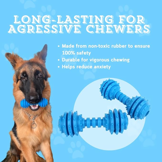 Puppy Squeaky Chew Toy, Medium & Small Dogs, 3 Pack Combo for Chewers, Multifunctional Teeth Cleaning Massages Gums, 100% Non-Toxic Natural Rubber, Fun Sounds to Entertain, Dog Toys