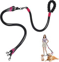 Double Dog Leash No Tangle, Adjustable Split Leads Three Pet Walking Leash with Comfortable Padded Handle for Three Dogs, Hands - Free Three Leashes for Small/Medium Pets (Black, Three Leashes)