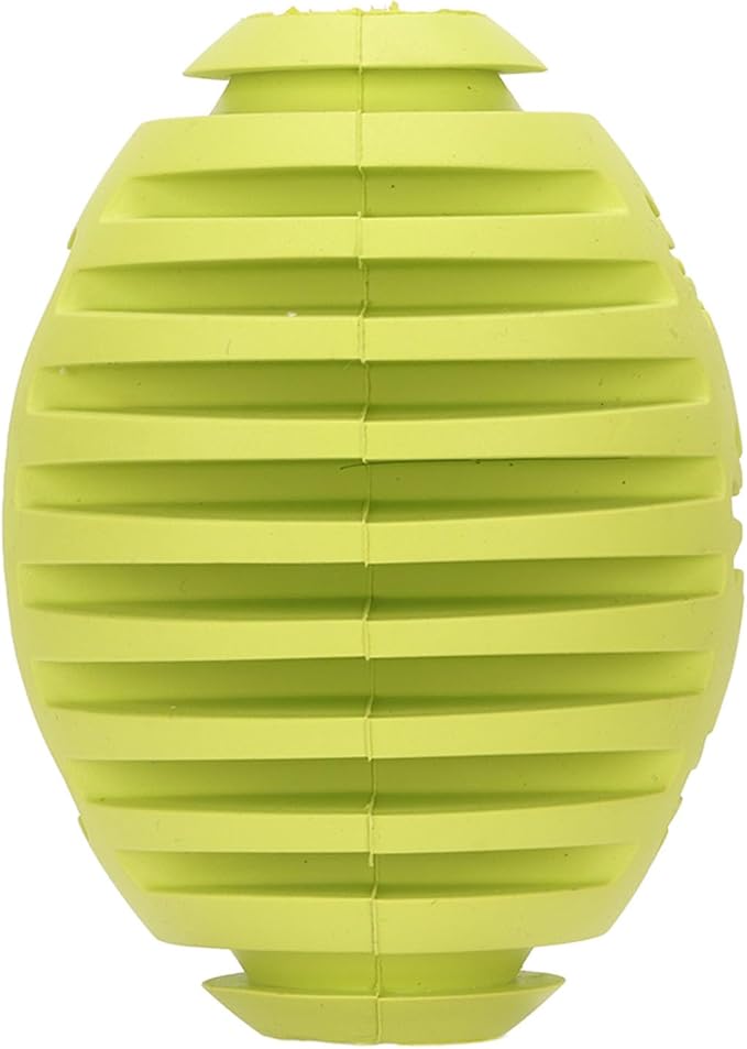 Dog Toy, Dog Football Toy Rubber Dog Puzzle Toys Tough Dog Treat Ball Toy Squeaky Dog Chew Toys Dog Balls Toy Dog Treat Dispenser Toy Interactive Dog Enrichment Toys for Medium and Large Dogs, Green