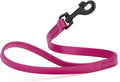 Dogline Biothane Waterproof Dog Leash Strong Coated Nylon Webbing with Black Hardware Odor-Proof Easy to Clean High Performance for Small or Large Dogs Made in USA 2 ft Lead, Magenta Pink
