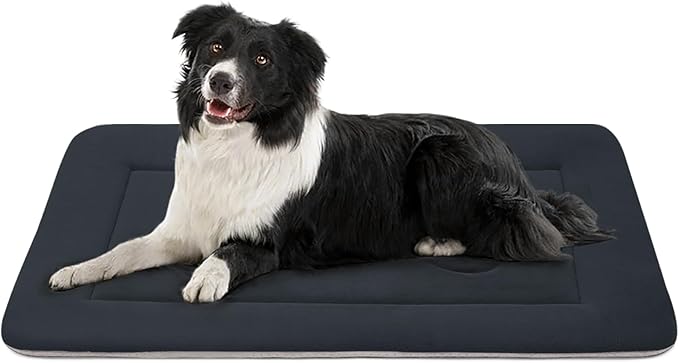 JoicyCo Dog Bed Soft Dog Crate Pad Mat for Medium/Large Dogs, 36 in Non-Slip Bottom Washable Dog Sleeping Mattress Pet Beds Cat Bed Kennel Pad, Dark Gray