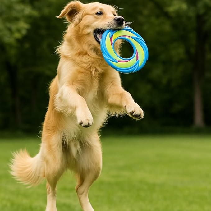 Chew‑Resistant Neon Fetch & Tug Dog Toy – 9″ Durable Plush & Rubber Buddy with Squeaker, Ideal for Moderate Chewers – High‑Visibility Play Rope for Medium Dogs