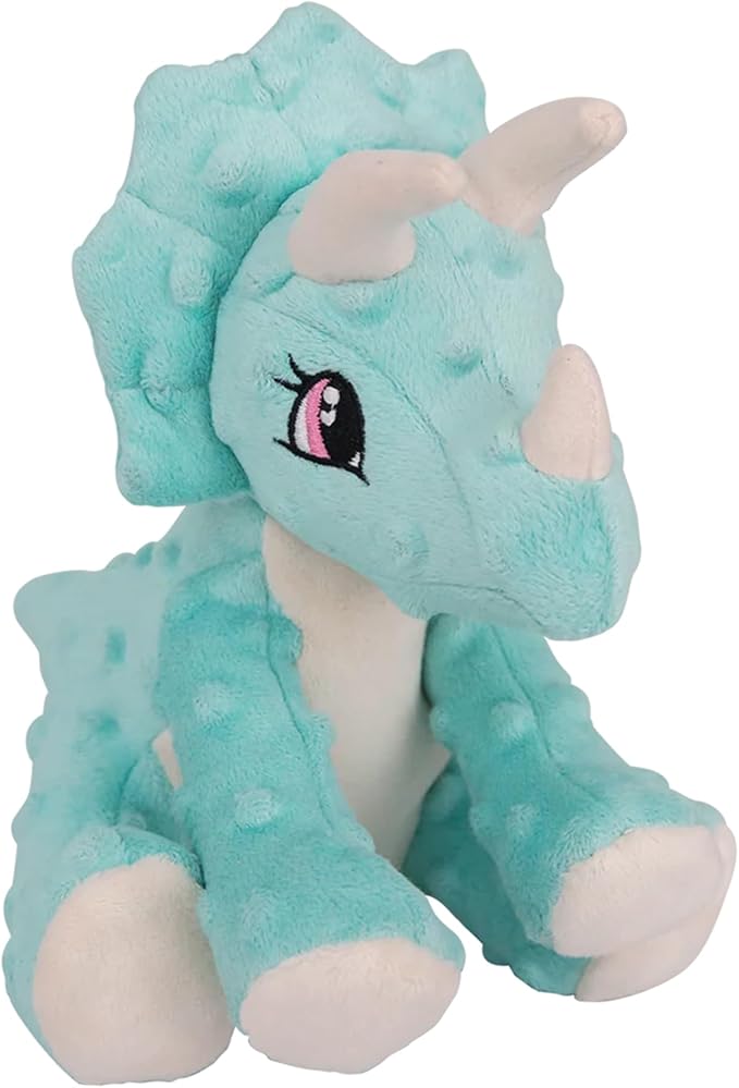 Snugarooz Talia The Triceratops Plush Dog Toy with Repair Patch - Soft & Durable Chew Toy - Perfect for Small Dogs & Puppies - Ideal for Playtime