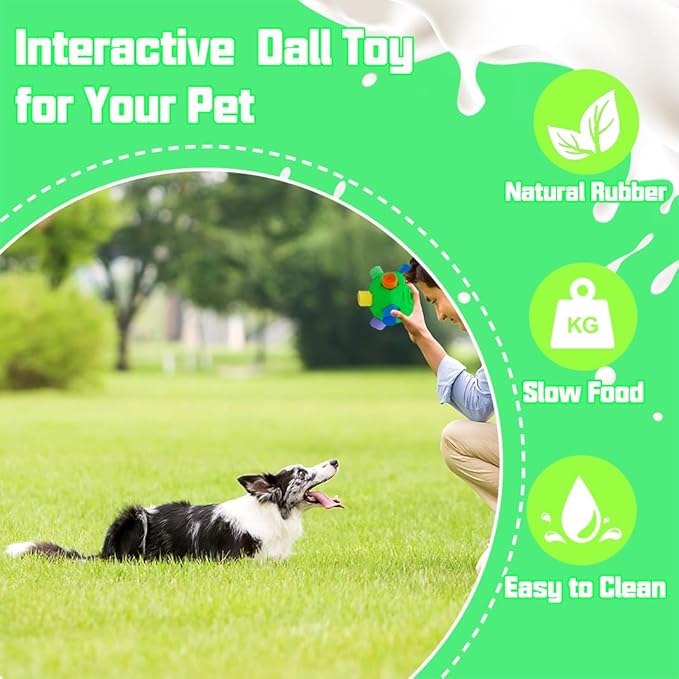Snuffle Ball for Dog Interactive Dog Puzzle Ball Snuffle Mat Puppy Treat Dispenser, Natural Foraging Skills Slow Feeder Training Dog Sniff Toy (Green)
