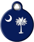 Dog Tag Art South Carolina State Flag Personalized United States Flags Pet ID Tag for Dogs and Cats, Silent Dog Tag with Personalized Identification Information - Large 1.25" Diameter