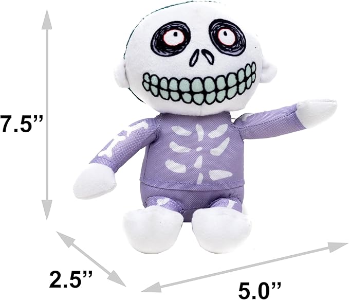 Buckle-Down Disney Squeaky Plush Dog Toy for Large, Medium & Small Dogs, The Nightmare Before Christmas Barrel Full Body Pose, 2.5" x 5.0"