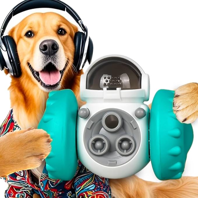 GRETEGO G&GO Dog/Cat Interactive Slow Feeder Puzzle Toy, Cognitive Dog Toys, Dog Treat Dispenser Toy, Interactive PetsToys for Indoor, Treat Dispensing Dog Toys, Slow Eating Dog Bowl (Blue)