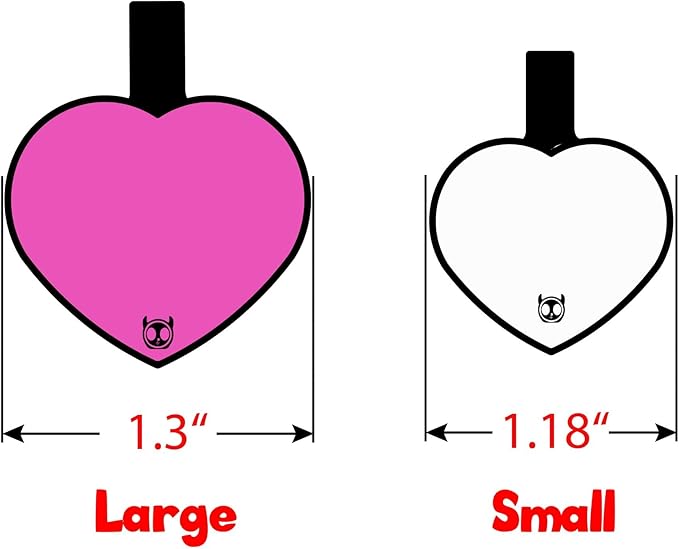 Silicone Silent Dog Tag Personalized with 5 Lines of Custom Deep Engraved Durable Soundless Pet ID Name Tag Heart Blue