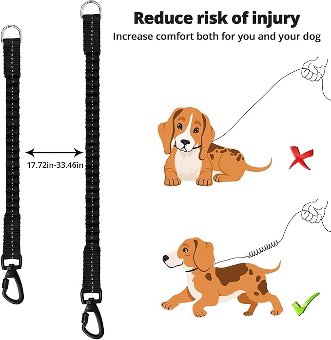 jenico Long Dog Leash 20FT: Heavy Duty Nylon Rope Leashes for Dogs Training with Reflective Threads Bungee and Padded Handle - Dog Lead for Large Small Medium Dogs Outside Walking Hiking
