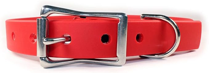 Waterproof Dog Collar (Large: 18"-22", Red)