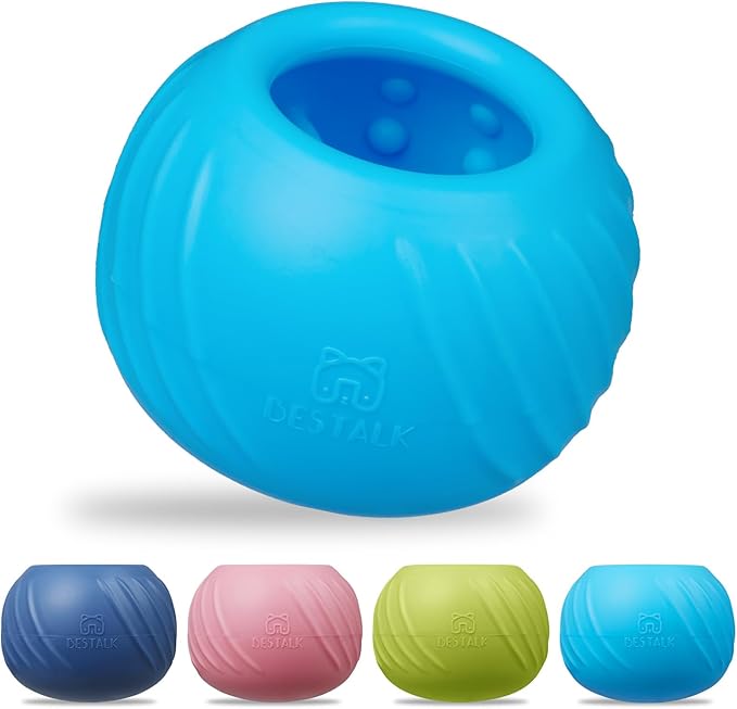 Long-Lasting Dog Lick Toy, Wobbly Dog Enrichment Lick Bowl to Keep Dogs Busy, Interactive Stuffable Dog Treat Feeder for Boredom, Silicone Treat Dispensing Chew Toy(Light Blue,S)