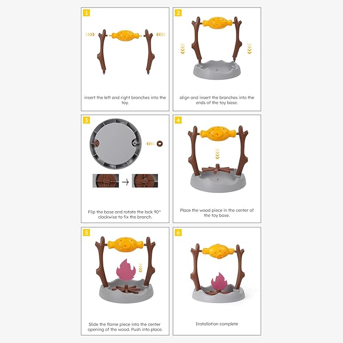 Cat Treat Dispenser, Pets Dry Foods Dispenser, Cats Campfire Treat Slow Feeder, Unique Rotatable Roast and Flame, Interactive Slow Food Puzzle Feeder for Indoor Cats and Dogs