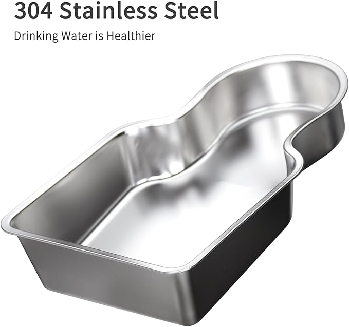 RIZZARI Stainless Steel Pet Water Feeder: 8L Large Gravity Waterer, Less Refills for Busy Owners - Leak-Proof Auto Refill - Anti-Tip Base - No Filter - for 20-35 LB Dogs - Multi-Pet/Home/Travel