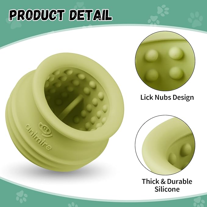 Treat Dispensing Dog Toy, Long-Lasting Interactive Puzzle Toys for Dogs, Stuffable Dog Enrichment Frozen Lick Treat Toy for Boredom, BPA Free Silicone Fetch Catch Chew Toy (Green,S)
