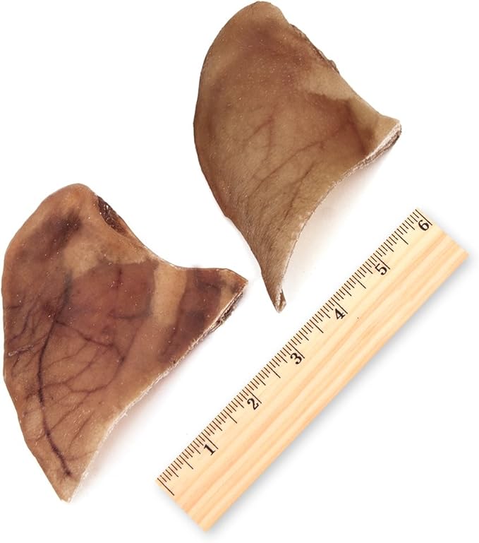 Best Pet Supplies GigaBite Roasted Pig Ears for Dogs - Natural Dog Chews, Roasted Pigs Ears, Safe for Puppies and Aggressive Chewers, Cleans Teeth and Gums - Half-Cut, Pack of 20