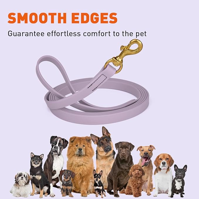 Viper K9 Biothane Working Dog Leash Waterproof Lead for Tracking Training Schutzhund Dog Sport & Search - Odor-Proof Long Line with Solid Brass Snap for Puppy Medium Large 3/4" x 20ft Pastel Purple