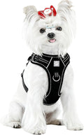 Vest Harness for Dogs - Reflective Adjustable Padding with Easy-On Design & Leash Attachment (S, Black)