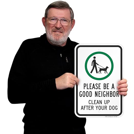 SmartSign "Please Be A Good Neighbor, Clean Up After Your Dog" Sign | 12" x 18" Aluminum