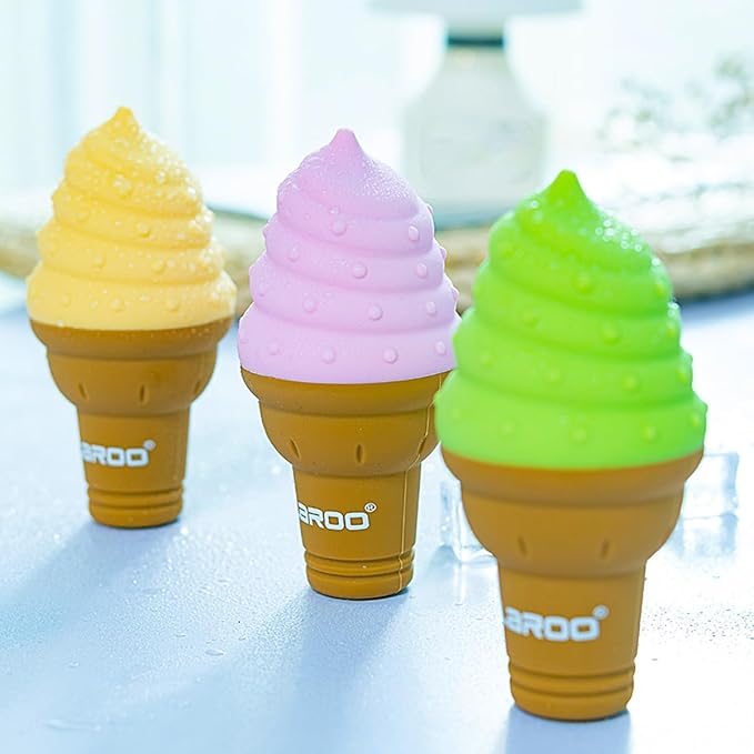 LaRoo Dogs Toys for Summer Cooling, Frozen Dog Toys, Full with Water Frozen, Prevention of Heat Stroke Upgraded Teething Chew Toy (Ice Cream Shape-Purple).