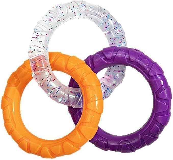 RXT 3-Ring Tug Dog Toy, aggressive chewer toy,Sturdy& Water Resistant Dog Chew Toys for Pets Training Teething, Interactive Fetch Toy for Puppy Small Medium Large Breeds Aggressive Chewers
