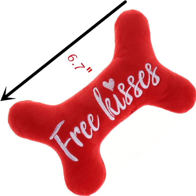 Valentines St Patrick's Day Dog Toy, Plush Pet Squeaky Bone Toys for Puppy