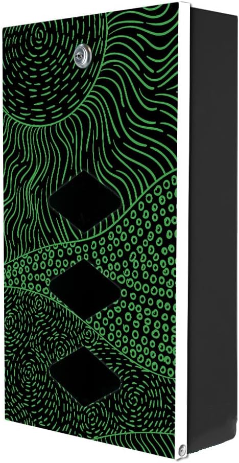 DISPENSE-ART™ collection "Rolling Hills - Black" - Custom UV printed design on rust-proof aluminum 7' dog waste station with 400 dog waste roll bags