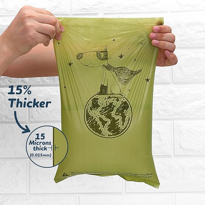 Ley's Dog Poop Bags 360 Count, Lavender Extra Thick Waste Bags with Dispenser, 100% Leak-Proof Doggie Bag Refill Rolls
