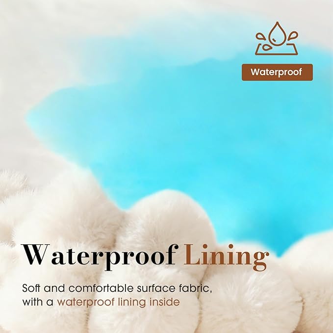 Orthopedic Dog Bed Medium Size Dog, Pet Beds with Waterproof Lining, Soft Short Plush Surface & Egg Crate Foam, Machine Washable Pet Mat with Removable Cover & Anti Slip Bottom