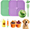 7.87" Dog&Cat Lick Mat with Suction Cups Set,Frozen Treat Puzzle Dispenser for Puppy,Dog Enrichment Toy Foam Ball for Anxiety Relief