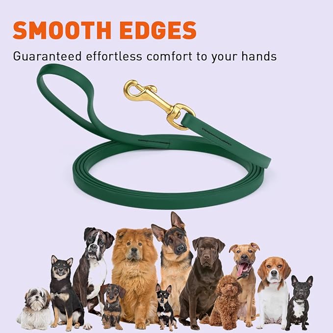 Viper K9 Biothane Working Dog Leash Waterproof Lead for Tracking Training Schutzhund Dog Sport & Search - Odor-Proof Long Line with Solid Brass Snap for Puppy Medium and Large 1/2" x 20ft Hunter Green