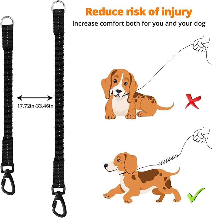 jenico Long Dog Leash 50FT: Heavy Duty Nylon Rope Leashes for Dogs Training with Reflective Threads Bungee and Padded Handle - Dog Lead for Large Small Medium Dogs Outside Walking Hiking