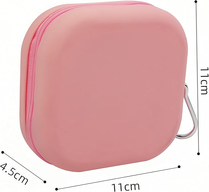 2-in-1 Collapsible Pet Bowl, Portable & Food-Grade for Dogs & Cats with Carabiner (Pink)