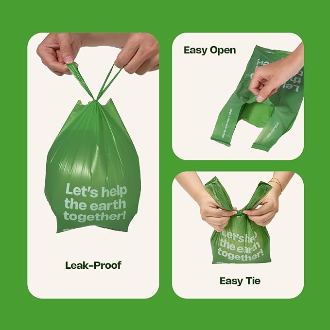 Dog Poop Bags with Handles 300 Counts Big Sizes Leak Proof and Extra Thick Waste Bags for Walking Small Medium Large Dogs Cats Litter Unscented