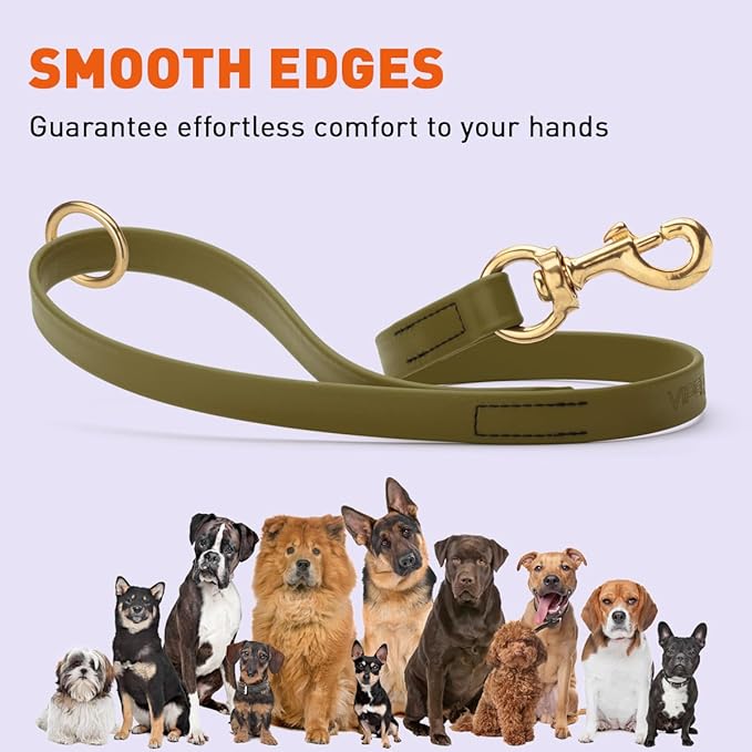 Viper Biothane K9 Working Dog Leash Waterproof Lead for Tracking Training Schutzhund Odor-Proof Long Line with Solid Brass Snap for Puppy Medium and Large Dogs 20in, Olive Drab Green
