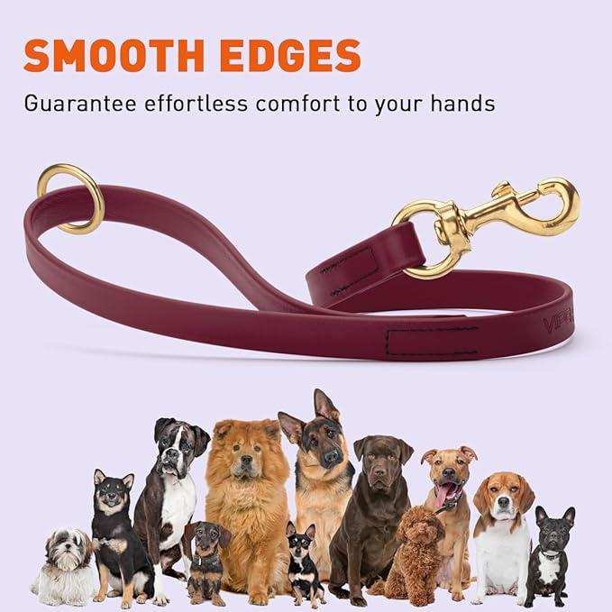 Viper Biothane K9 Working Dog Leash Waterproof Lead for Tracking Training Schutzhund Odor-Proof Long Line with Solid Brass Snap for Puppy Medium and Large Dogs 20in, Merlot Burgundy