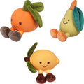 Playful Paws Fruit Dog Chew Toys Interactive Dog Toy with Squeak and Latex Plush Dog Toys for Puppies Small and Medium Dogs (3 Pcs)