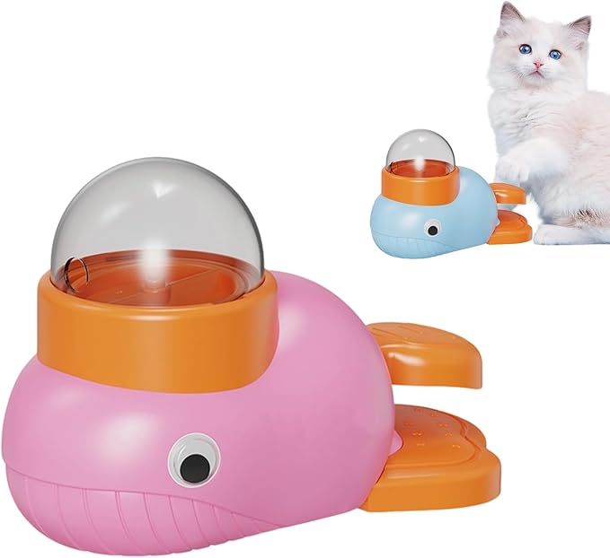 Cat Treat Slot Machine, Cat Slot Machine Treat Dispenser, Dog Treat Dispensing Interactive Duck Frenchie Toys, Pet Puzzle Feeder Toy Snack Dispenser, for Small Large Dog Cat (Pink)