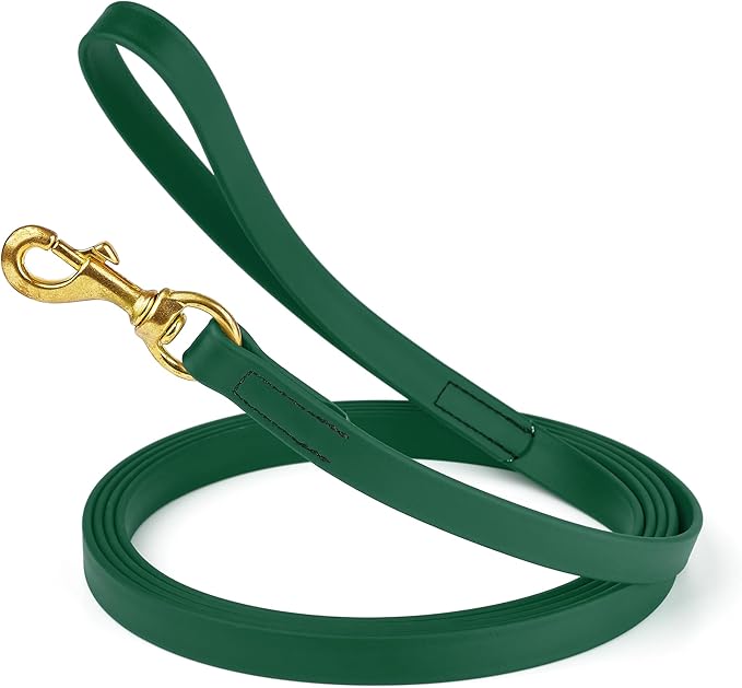 Viper Biothane K9 Working Dog Leash Waterproof Lead for Tracking Training Schutzhund Odor-Proof Long Line with Solid Brass Snap for Puppy Medium and Large Dogs, 10ft Hunter Green