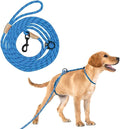 12ft No Pull No Choke Leash Long Rope Dog Leash, Anti Pulling, Dog Leads for Walking, Double Hook & Escape Proof for All Breeds, Reflective Teal