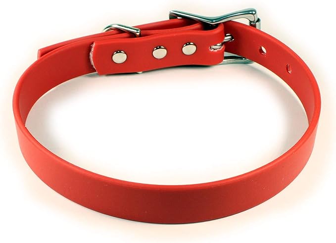 Waterproof Dog Collar (Large: 18"-22", Red)