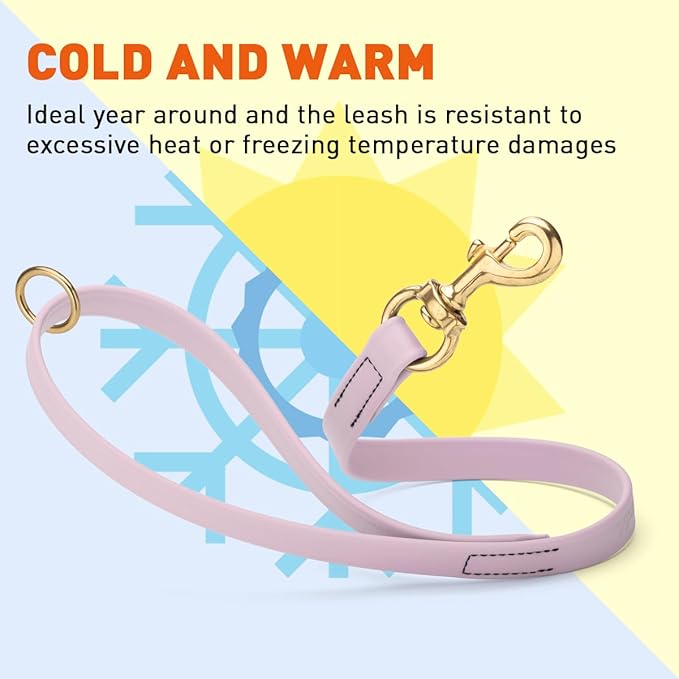 Viper Biothane K9 Working Dog Leash Waterproof Lead for Tracking Training Schutzhund Odor-Proof Long Line with Solid Brass Snap for Puppy Medium and Large Dogs 20in, Pastel Purple