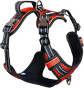 DogTraxs - Step-in Dog Harness - for Medium Dogs - Soft Padding & Reflective Trim - Adjustable No Pull Through Design - Control Handle - Top & Front Clip Durable - Ruby Red