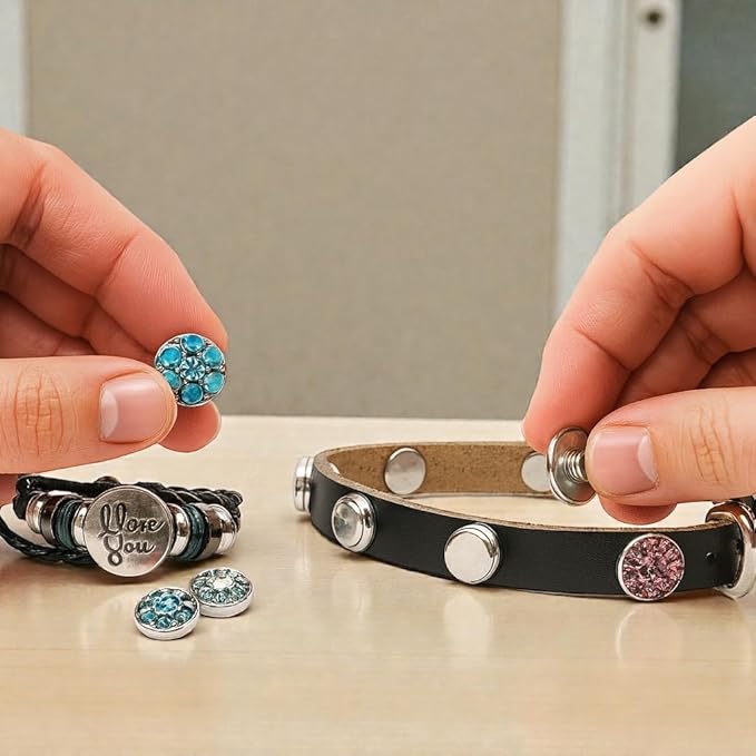 Collar & Cuff Matching Dog Collar and Owner Cuff Set with Snap Charms (S (10.5" - 13"), Brown (12mm Snaps))